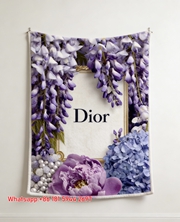 Dior Purple Wisteria Flannel Blanket Throw Sofa Decor D107